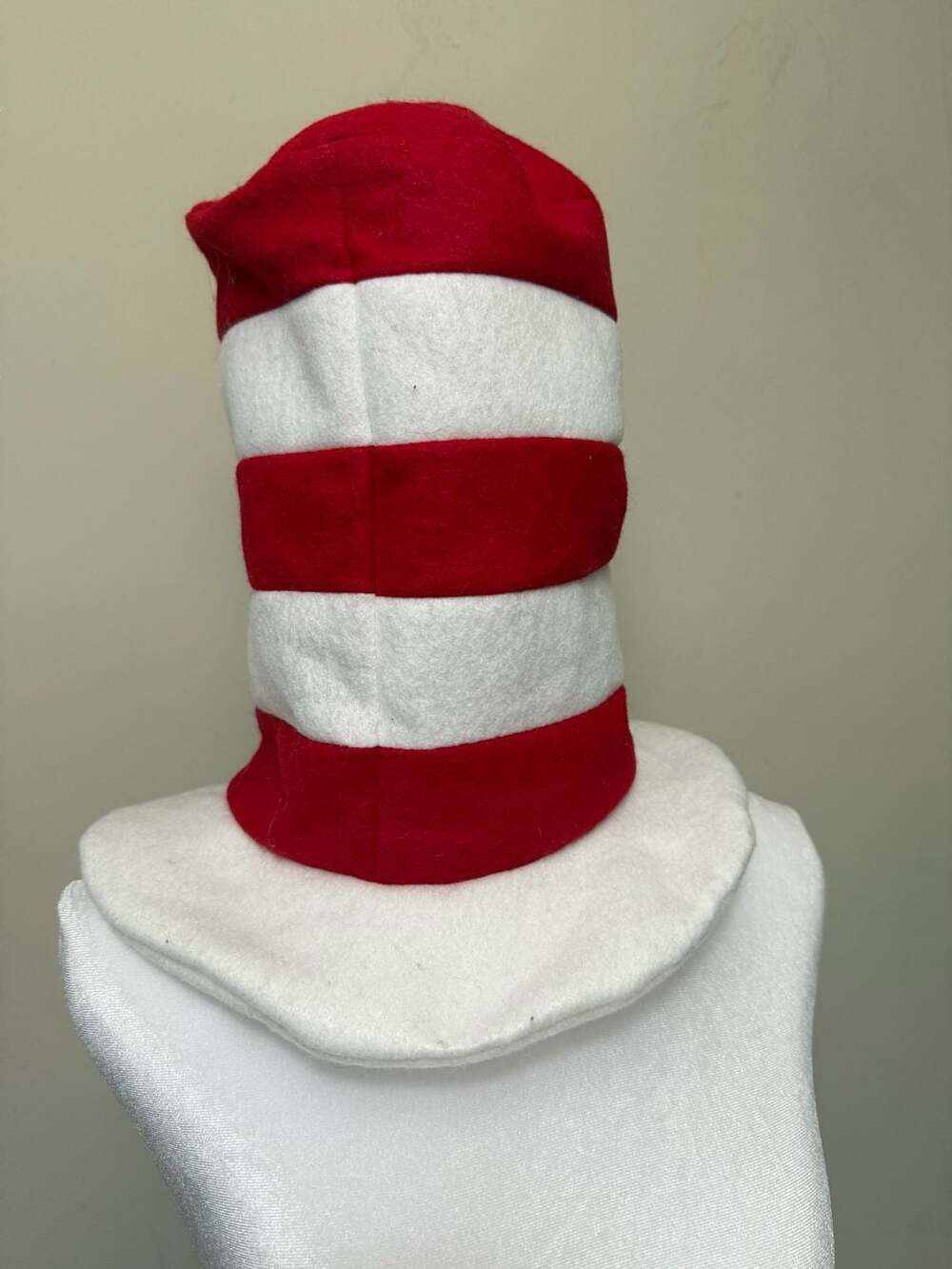 Dr. Seuss Cat in the Hat Red and White Striped Felt Costume Top Hat